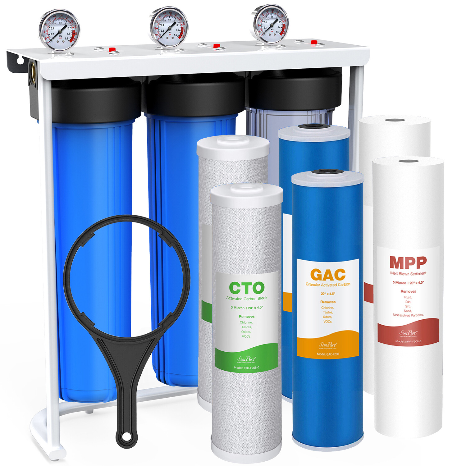 20 Inch Big Blue 20″ x 4.5″ Whole House Water Filter Housing Filtration System
