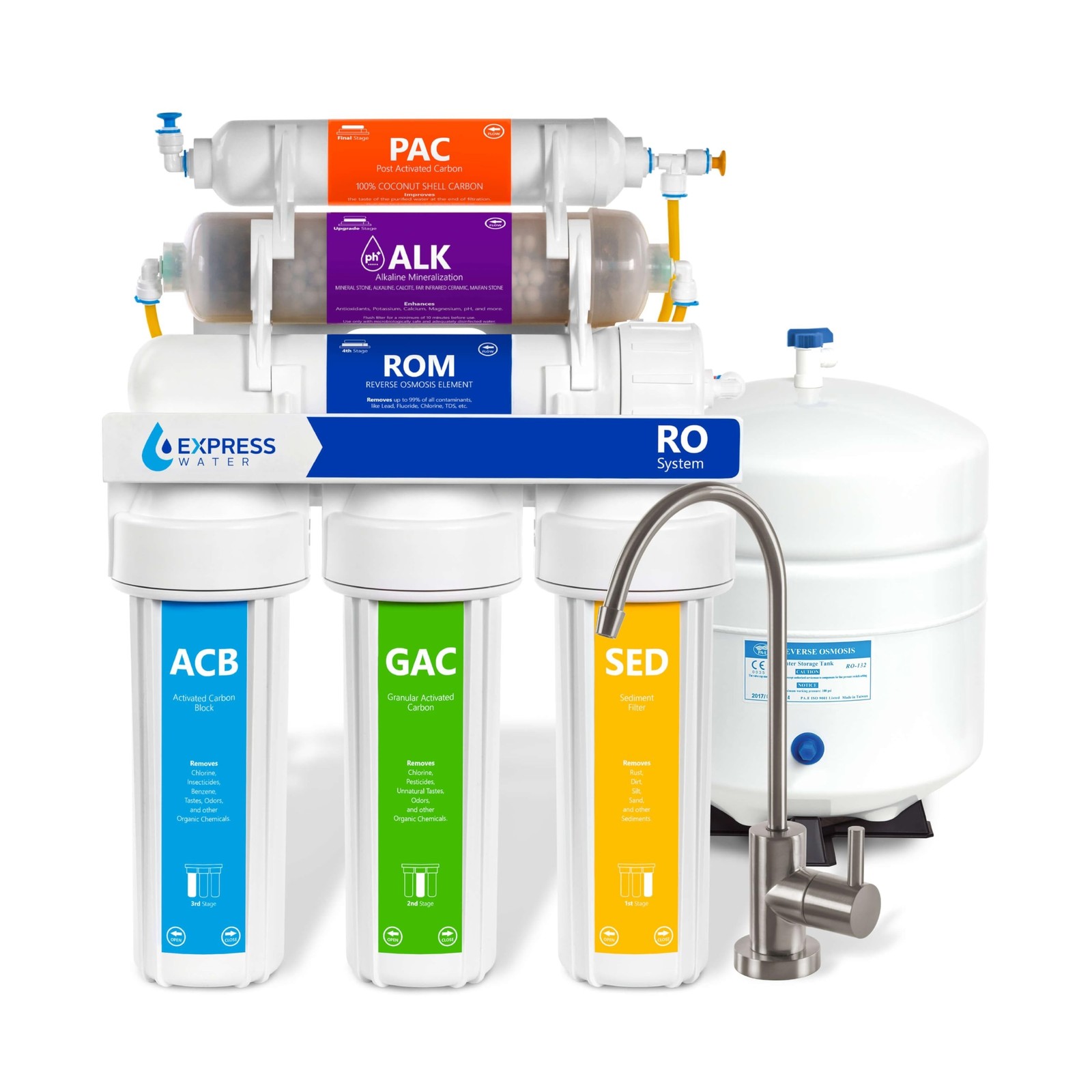 Express Water ROALK10MBN 10-Stage Alkaline Under Sink Reverse Osmosis Water F…