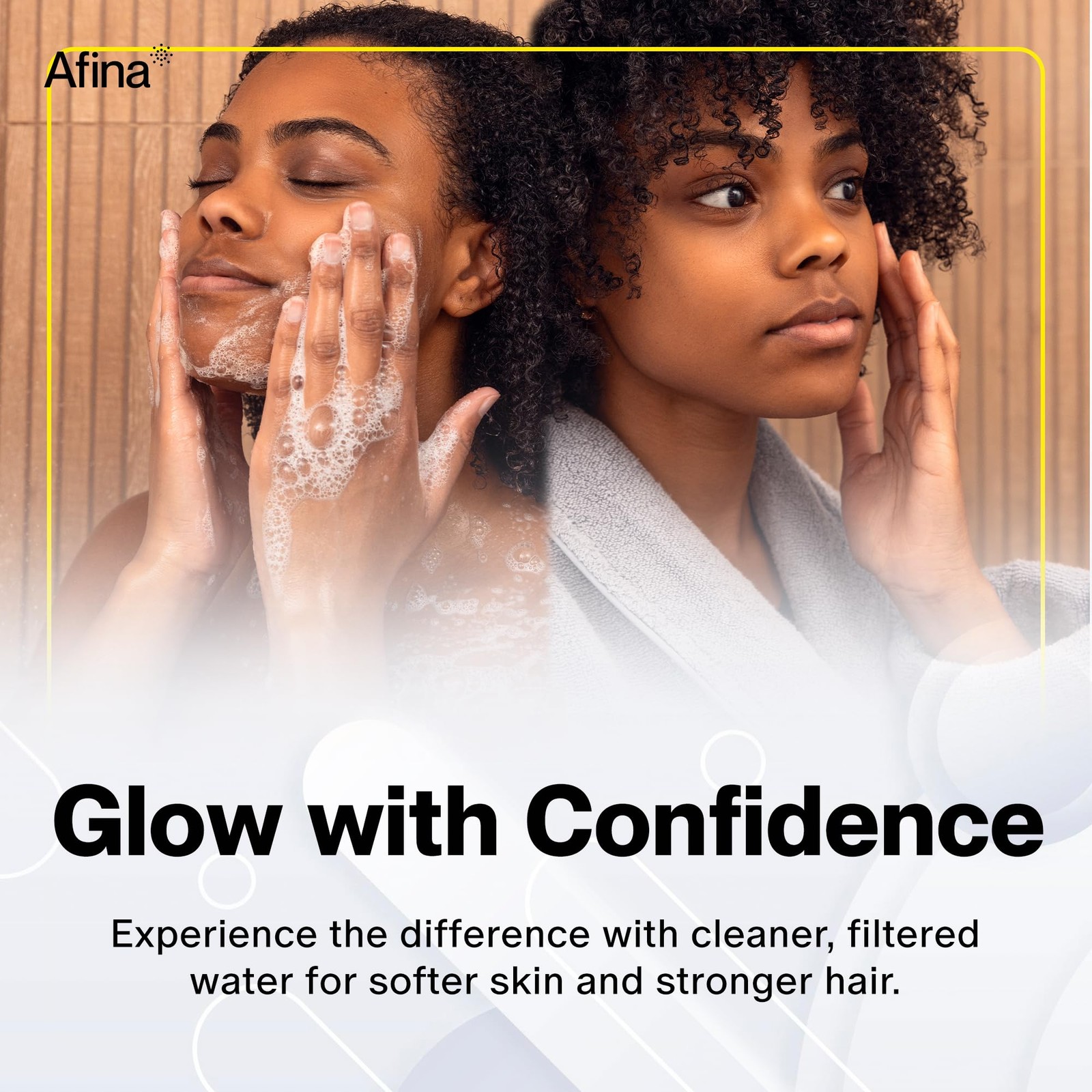 Afina Filtered Shower Head – Water Softener Showerhead with Brushed Nickel