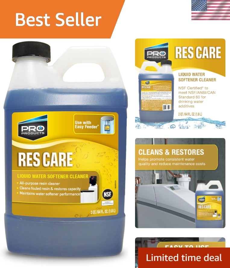 Professional-Grade 64 oz Unscented Water Softener Cleaner for Hard Water Systems