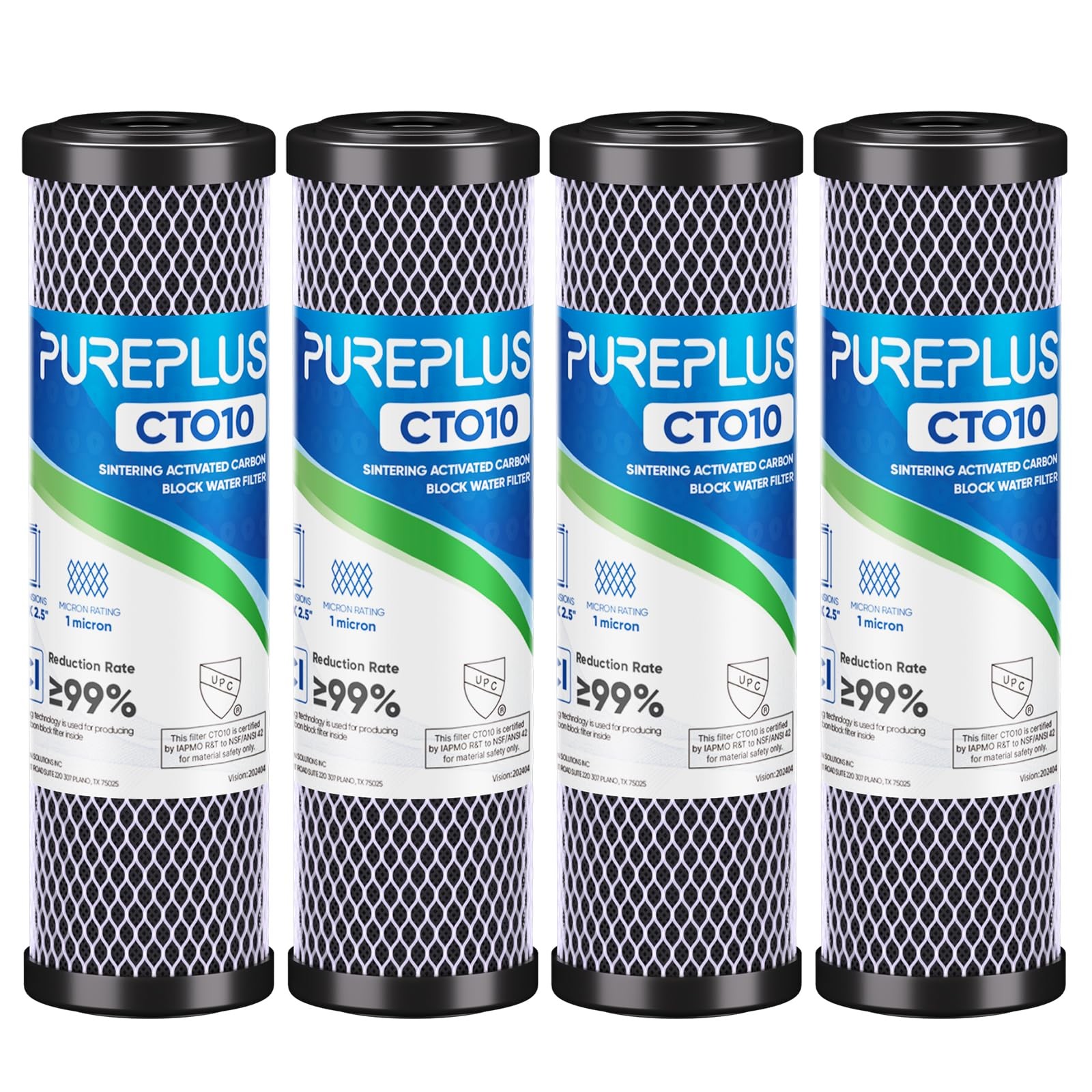 Whole House Water Filter CTO Carbon 1 Micron 2.5 x 10 Replacement for Under Sink