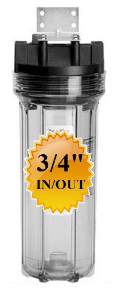 10″ Single Stage Whole House Water Filtration System Clear Body 3/4″ FNPT
