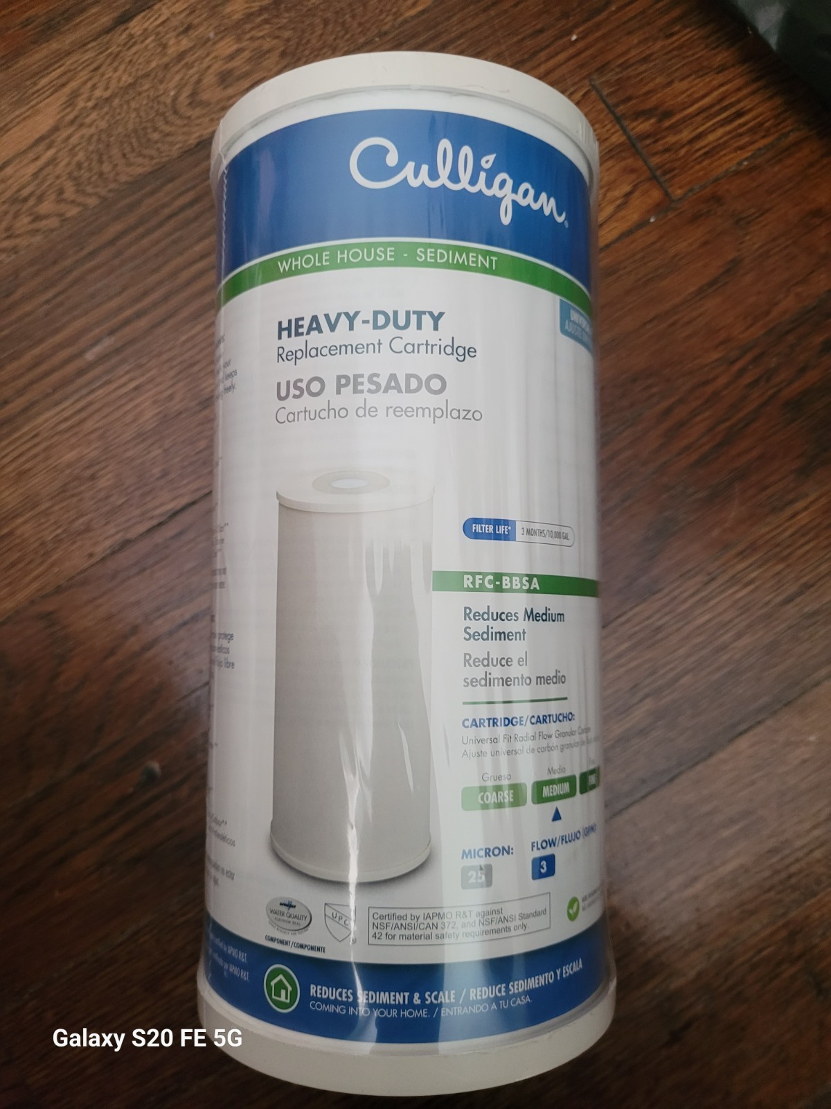 Culligan RFC-BBSA Whole House Sediment Filter Cartridge 25 Micron 3 GPM New