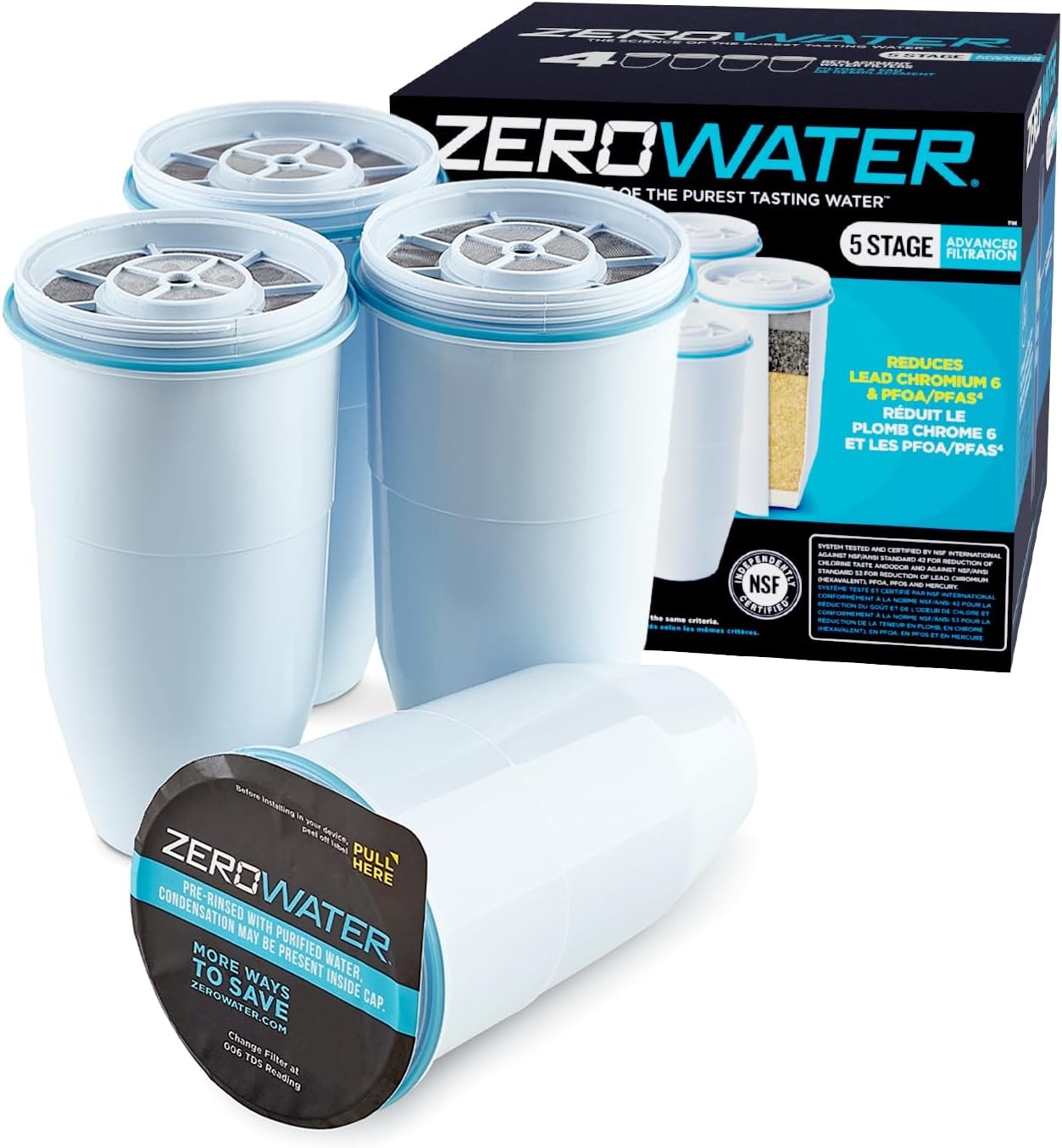 Official Replacement Filter – 5-Stage 0 TDS Water Filter Replacement IAPMO