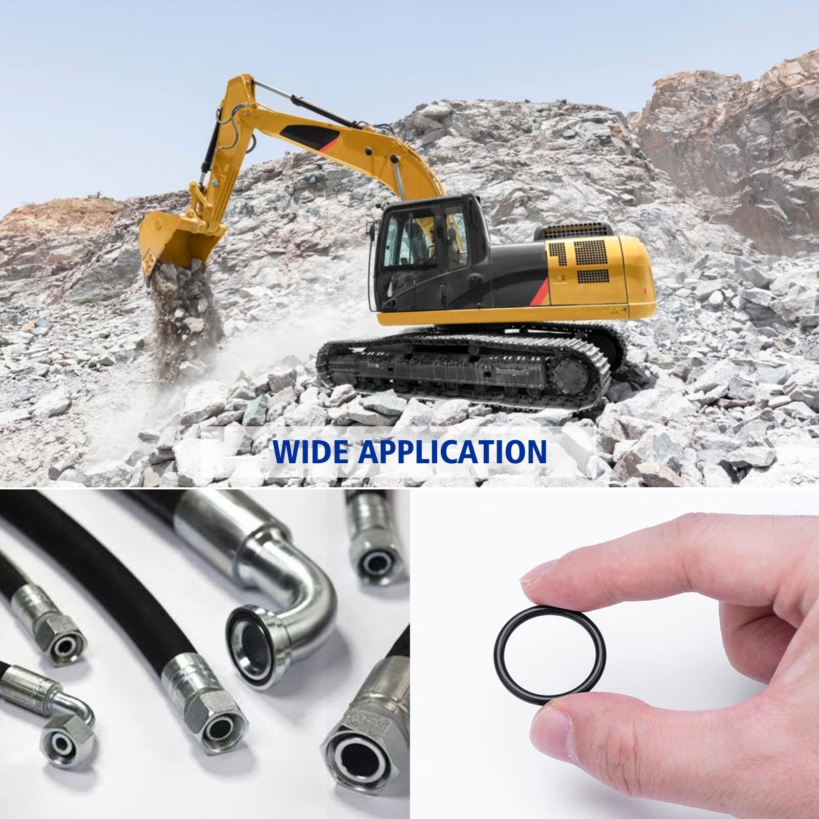 BUSY-CORNER 396 Pieces O-Ring Kit Nitrile 90 Duro for Hydraulic Pipe Pump…