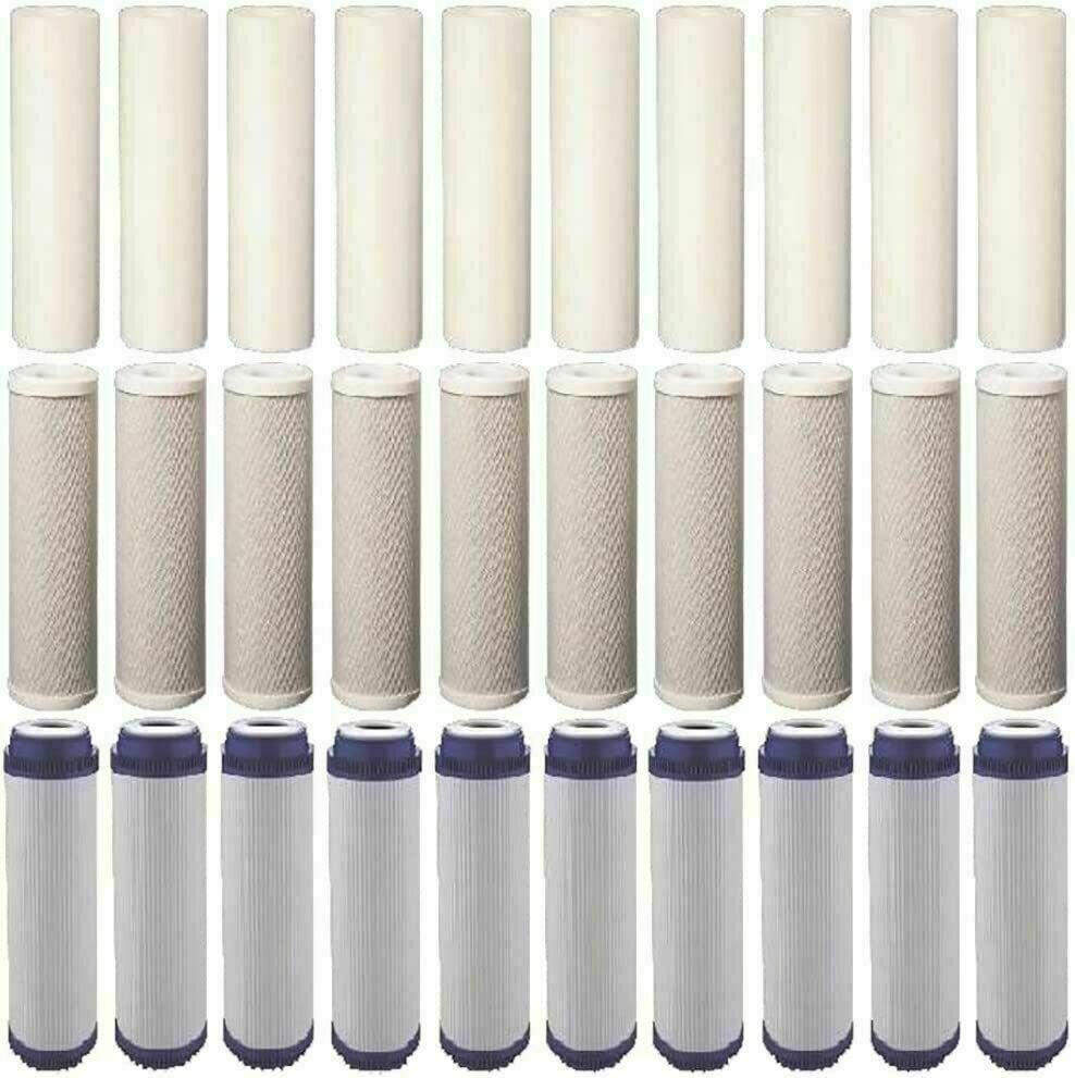 Reverse Osmosis Replacement Filters 2.5″ x 9.75″ Sediment / CTO / GAC Carbon 30p