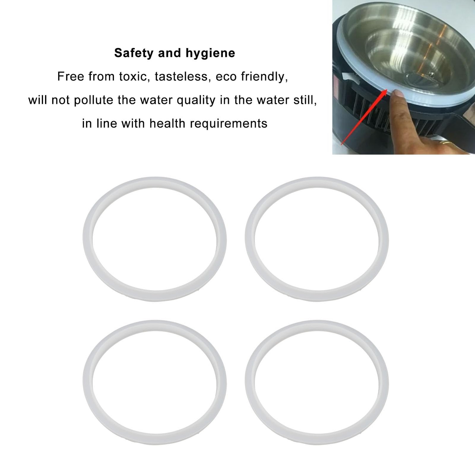 4PCS Silicone Sealing Ring for Water Distiller,Countertop Distiller Gasket,Hi…
